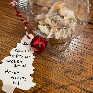 Sanibel Shell ornaments… shells and sand found after Ian Oct ‘22 Beach Access #1